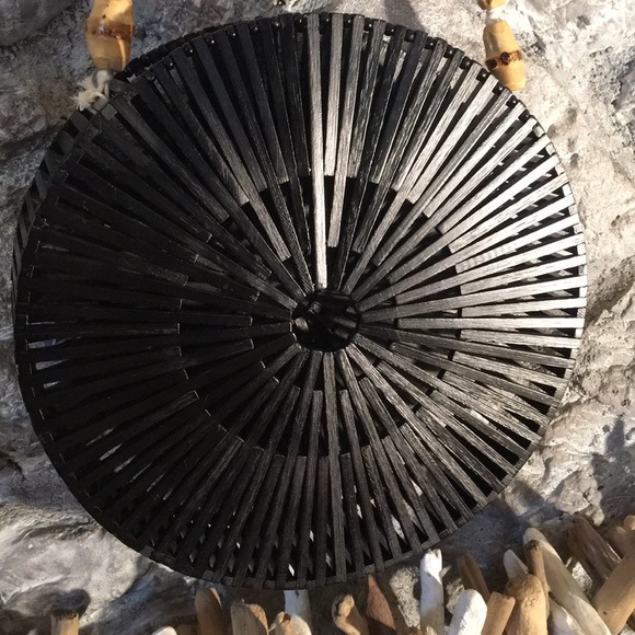 Black round bamboo with rope/bamboo strap - Picture 3 of 8